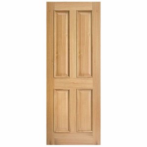 Regency 4P RM2S Unfinished Oak Fire Door with Raised Mouldings (FD30)