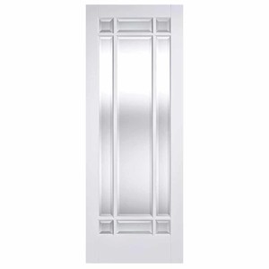 Manhattan 9L White Primed with Clear Bevelled Glass