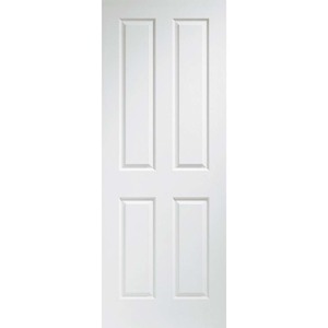Victorian 4 Panel White Primed Moulded Grained Fire Door (FD30)
