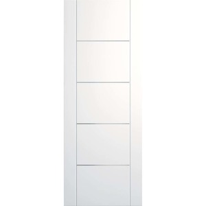 Portici Prefinished White Fire Door with Aluminium Inlays (FD30)