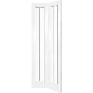 Worcester Bi-Fold White Primed with Clear Glass