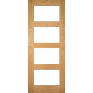 Coventry Prefinished Oak Fire Door with Clear Glass (FD30)
